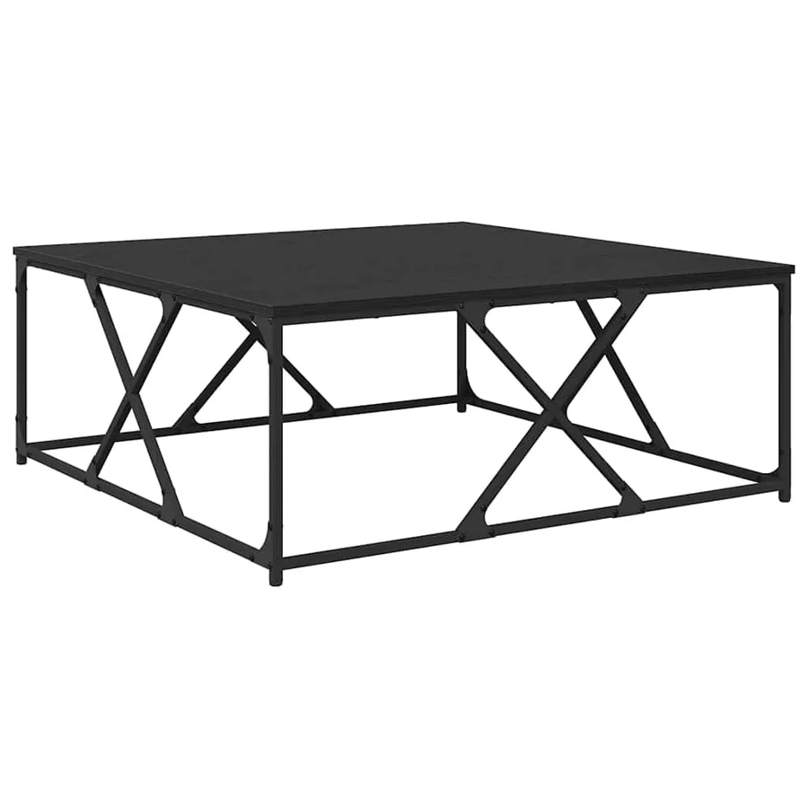 Table basse Chêne noir 100 x 100 x 40 cm Bois d'ingénierie - 7