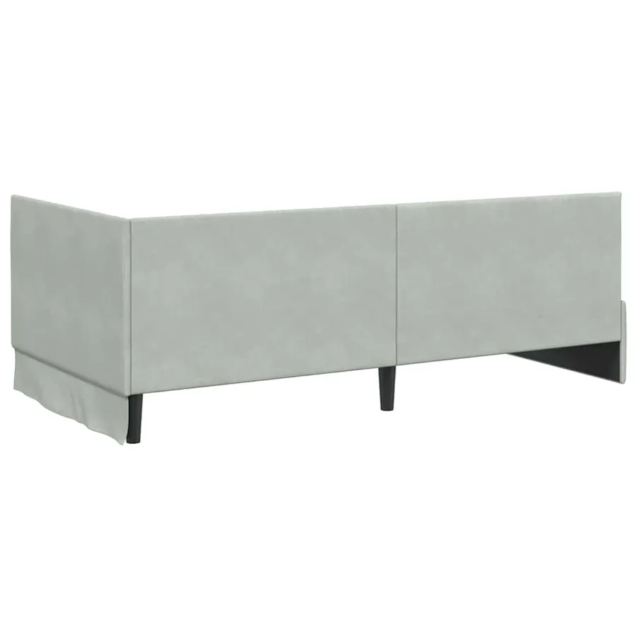 Cadre de lit d'angle avec matelas 2 pcs Gris clair Velours - 9