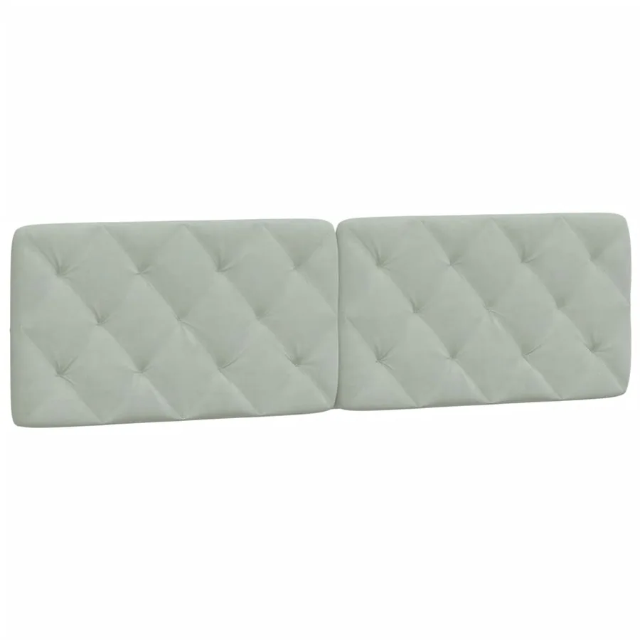 Coussin de tête de lit gris clair 183 cm velours - 2