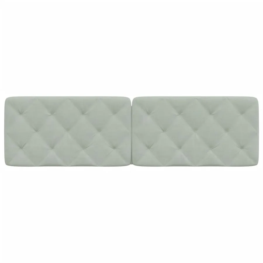 Coussin de tête de lit gris clair 183 cm velours - 5