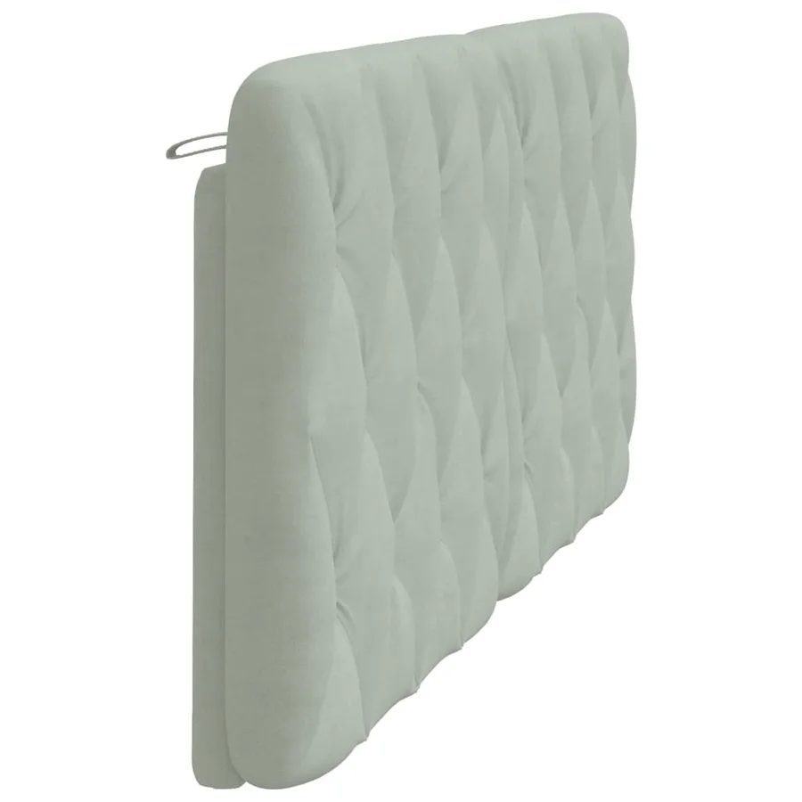 Coussin de tête de lit gris clair 183 cm velours - 6