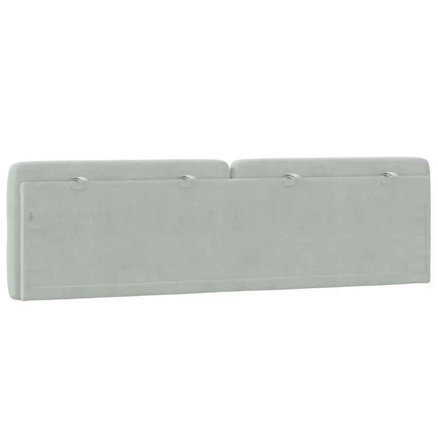Coussin de tête de lit gris clair 183 cm velours - 7