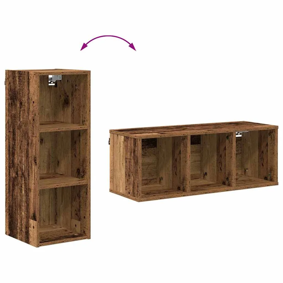 Armoire suspendue Riga Bois ancien 30 x 29,5 x 80 cm - 10
