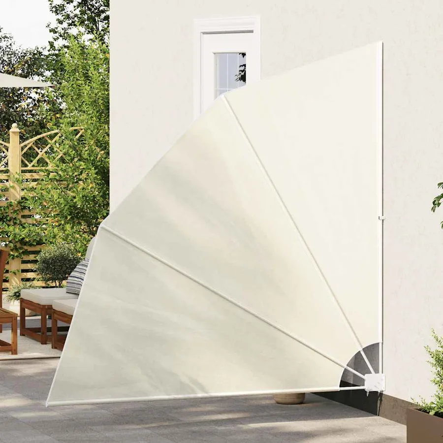 Auvent latéral pliable de balcon Crème 210 x 210 cm - 3