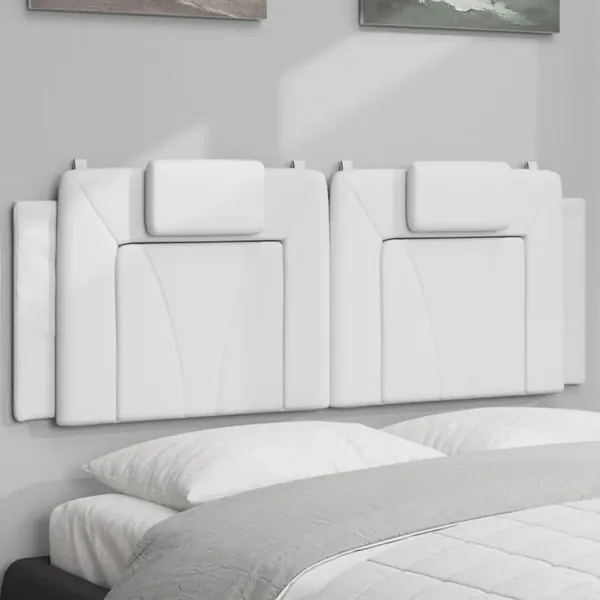 Coussin de tête de lit Viana blanc 152 cm similicuir