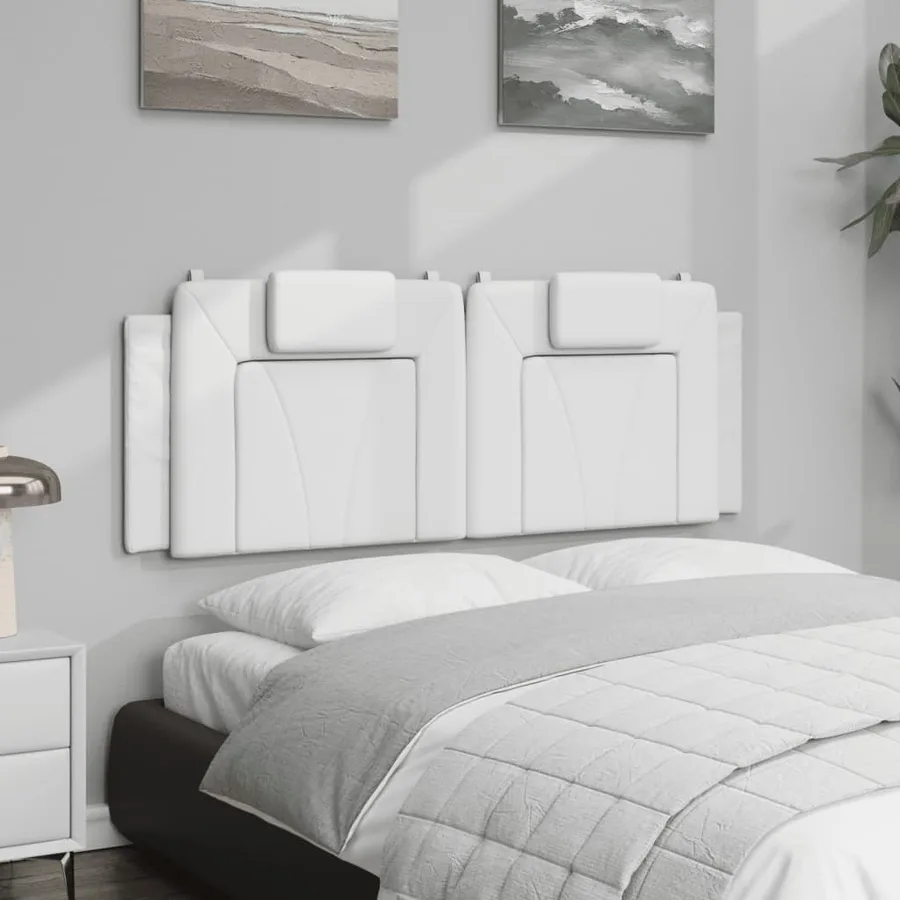 Coussin de tête de lit Viana blanc 152 cm similicuir - 4