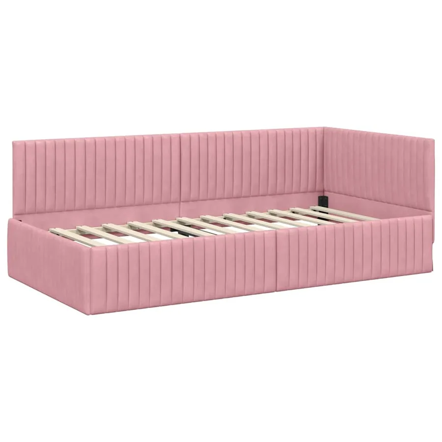 Cadre de lit d'angle avec matelas 2 pcs Gris Velours - 6