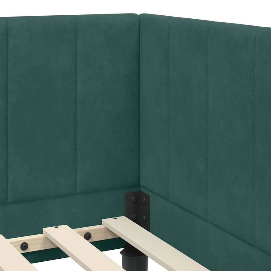 Cadre de lit d'angle avec matelas 2 pcs Vert Velours - 10