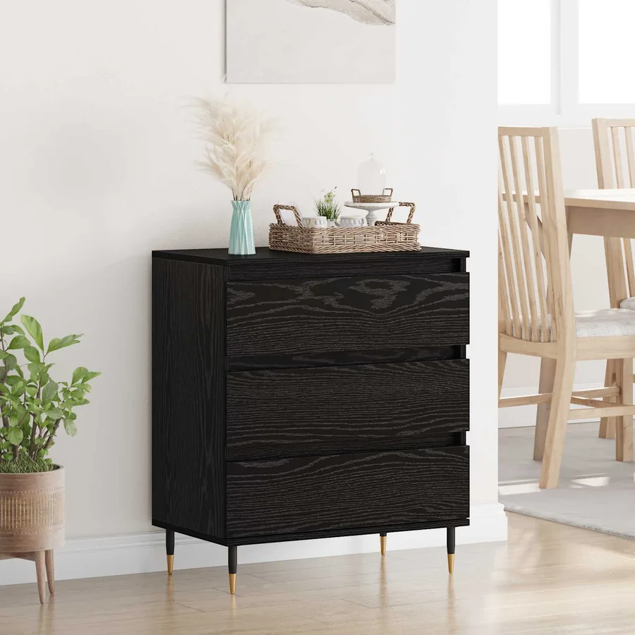 Buffet avec tiroir Chêne noir 60 x 35 x 70 cm Bois d'ingénierie