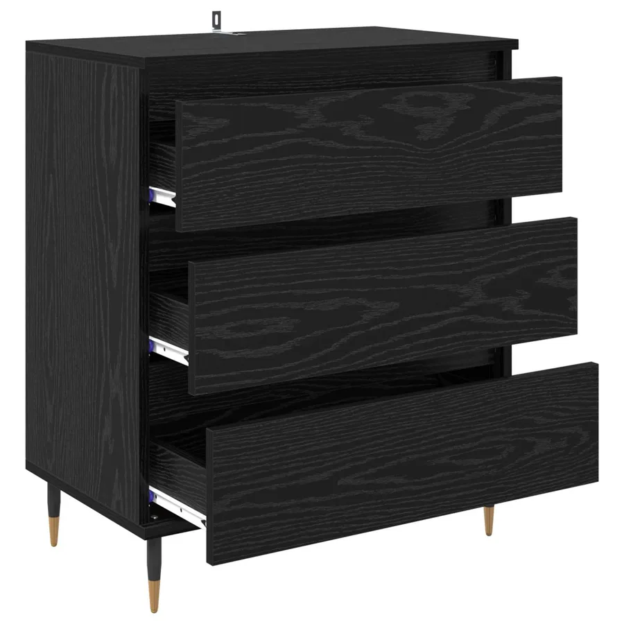 Buffet avec tiroir Chêne noir 60 x 35 x 70 cm Bois d'ingénierie - 5
