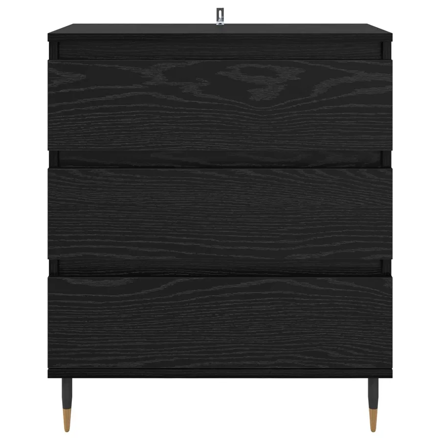 Buffet avec tiroir Chêne noir 60 x 35 x 70 cm Bois d'ingénierie - 6