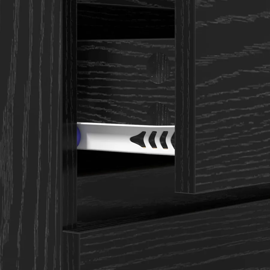 Buffet avec tiroir Chêne noir 60 x 35 x 70 cm Bois d'ingénierie - 9