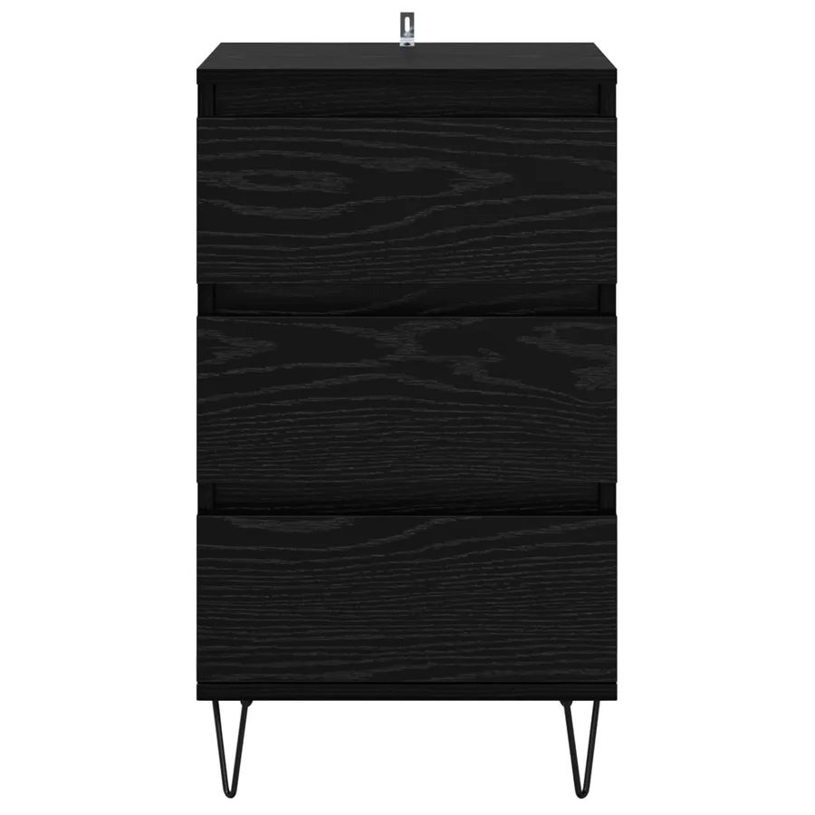 Buffet Chêne noir 40 x 35 x 70 cm Bois d'ingénierie et fer - 6