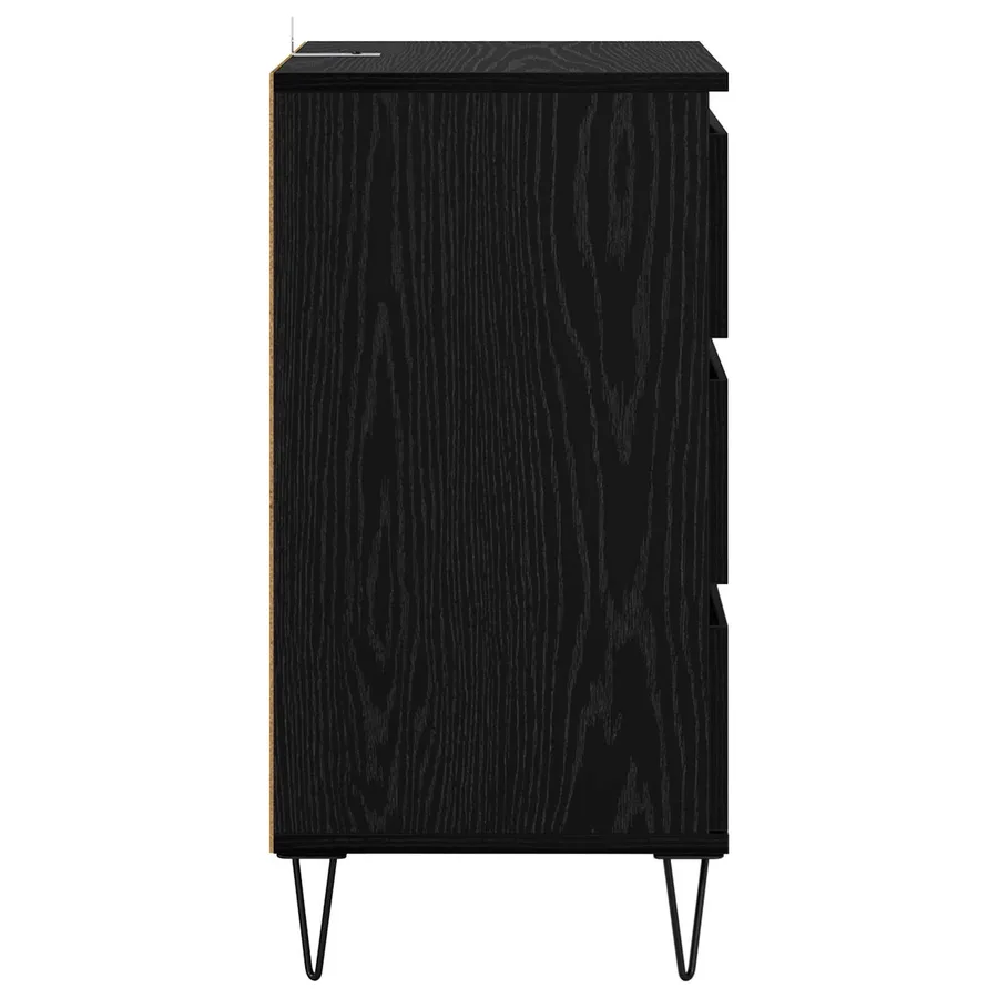 Buffet Chêne noir 40 x 35 x 70 cm Bois d'ingénierie et fer - 7