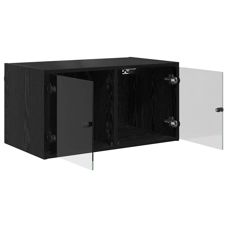 Cabinets muraux Montage mural 2 pcs Chêne noir 68 x 37 x 35 cm - 5