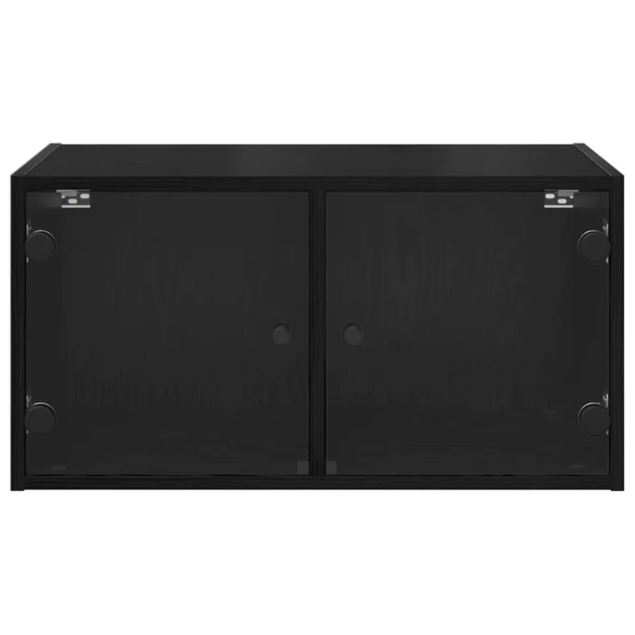 Cabinets muraux Montage mural 2 pcs Chêne noir 68 x 37 x 35 cm - 6