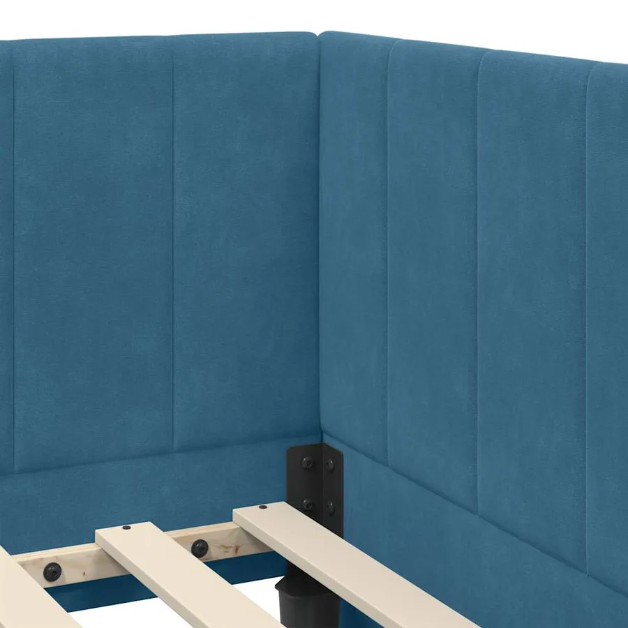 Cadre de lit d'angle avec matelas 2 pcs Bleu Velours - 10