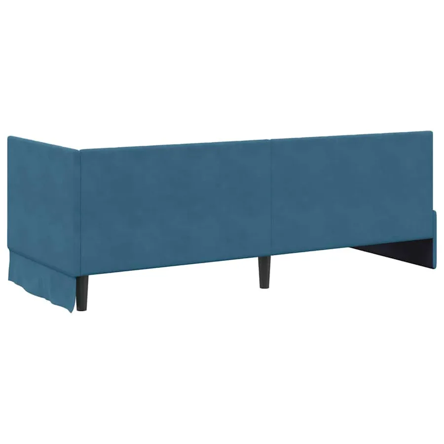 Cadre de lit d'angle avec matelas 2 pcs Bleu Velours - 9