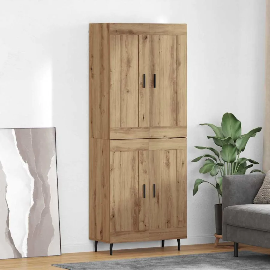Haut Armoire 2 pcs Chêne artisanal 69,5 x 34 x 180 cm