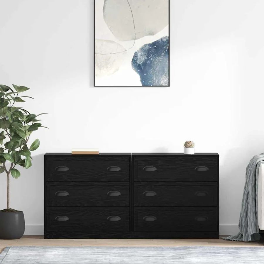 Buffets 2 pcs Chêne noir 70 x 35,5 x 67,5 cm Bois d'ingénierie