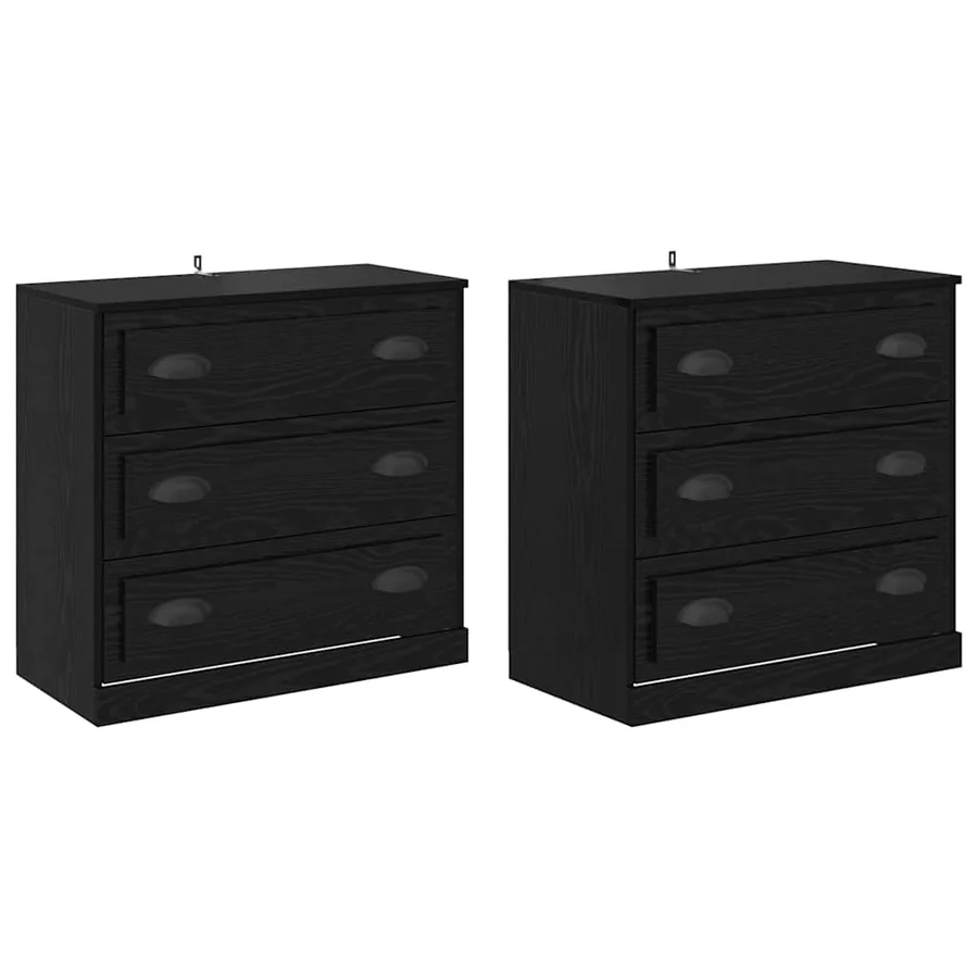 Buffets 2 pcs Chêne noir 70 x 35,5 x 67,5 cm Bois d'ingénierie - 2