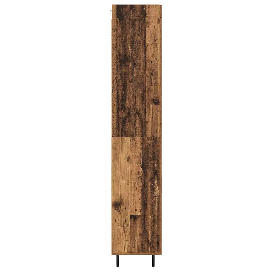 Haut Armoire 2 pcs Bois Ancien Bois Aggloméré et Verre - 9