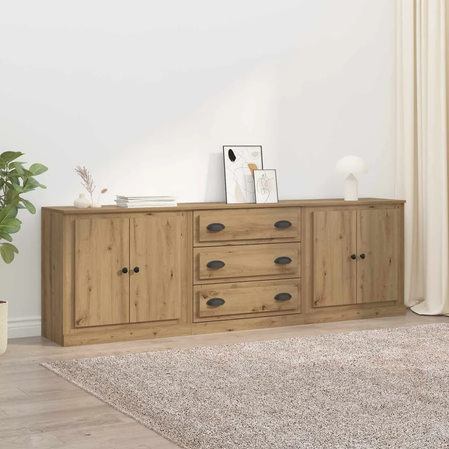 Buffets 3 pcs Chêne artisanal 210 x 35,5 x 67,5 cm