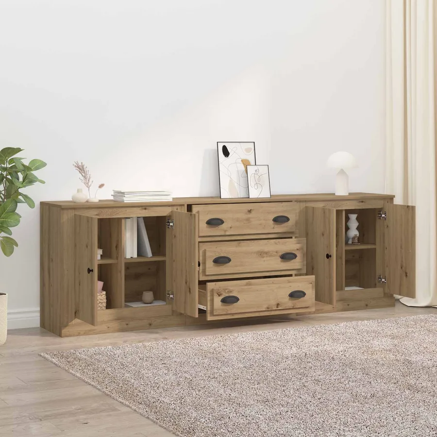 Buffets 3 pcs Chêne artisanal 210 x 35,5 x 67,5 cm - 4