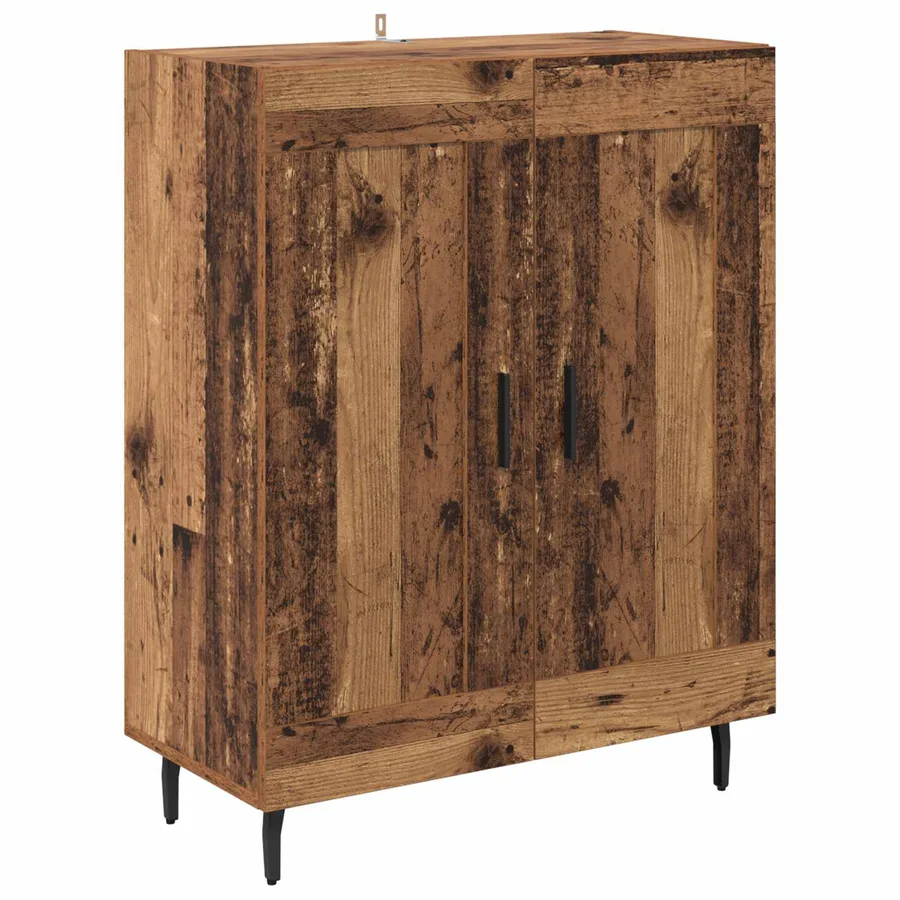 Haut Armoire 2 pcs Bois Ancien Bois d'ingénierie - 6