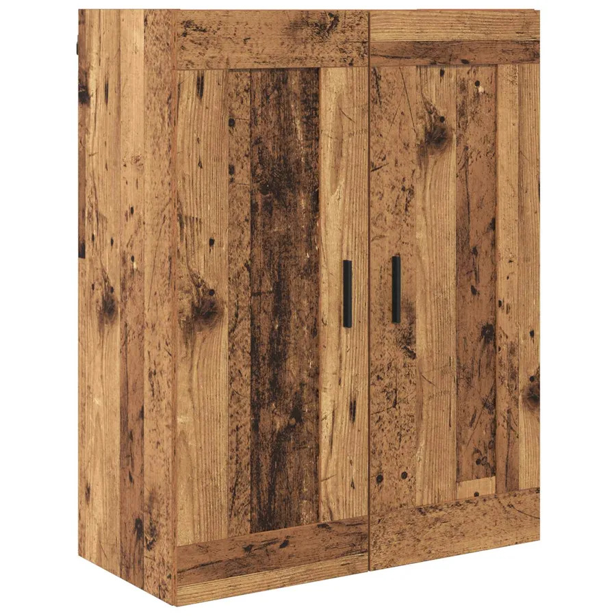 Haut Armoire 2 pcs Bois Ancien Bois d'ingénierie - 7