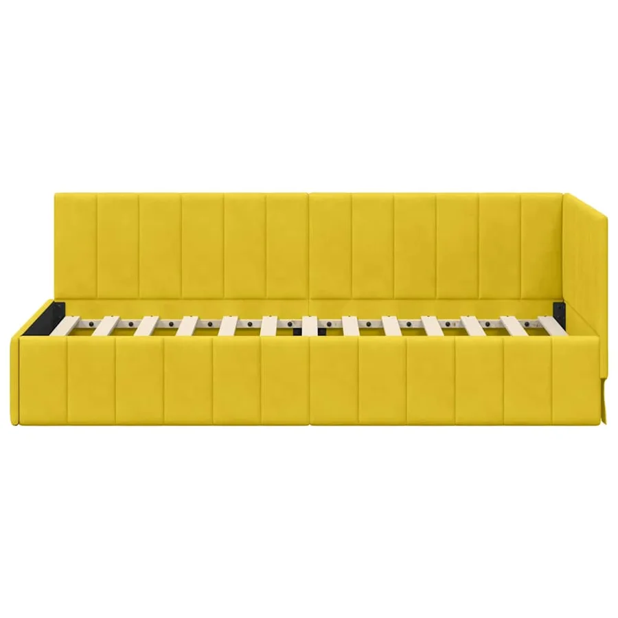 Cadre de lit d'angle Jaune 80 cm x 200 cm Velours - 5