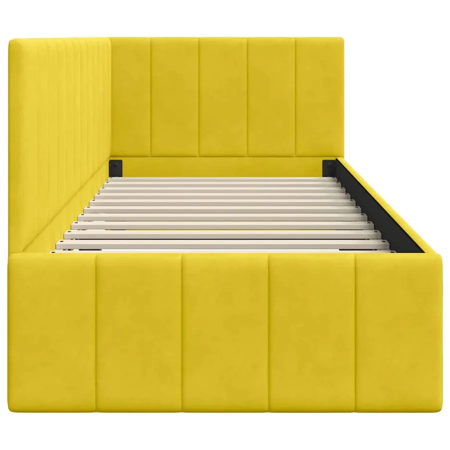 Cadre de lit d'angle Jaune 80 cm x 200 cm Velours - 6