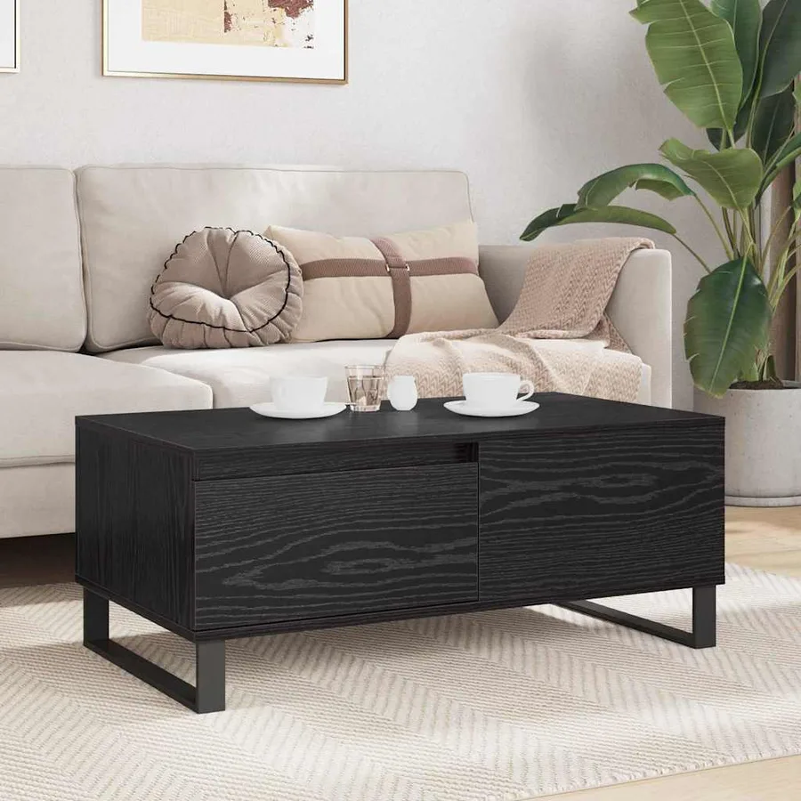 Table basse Chêne noir 90 x 50 x 36,5 cm Bois d'ingénierie - 4