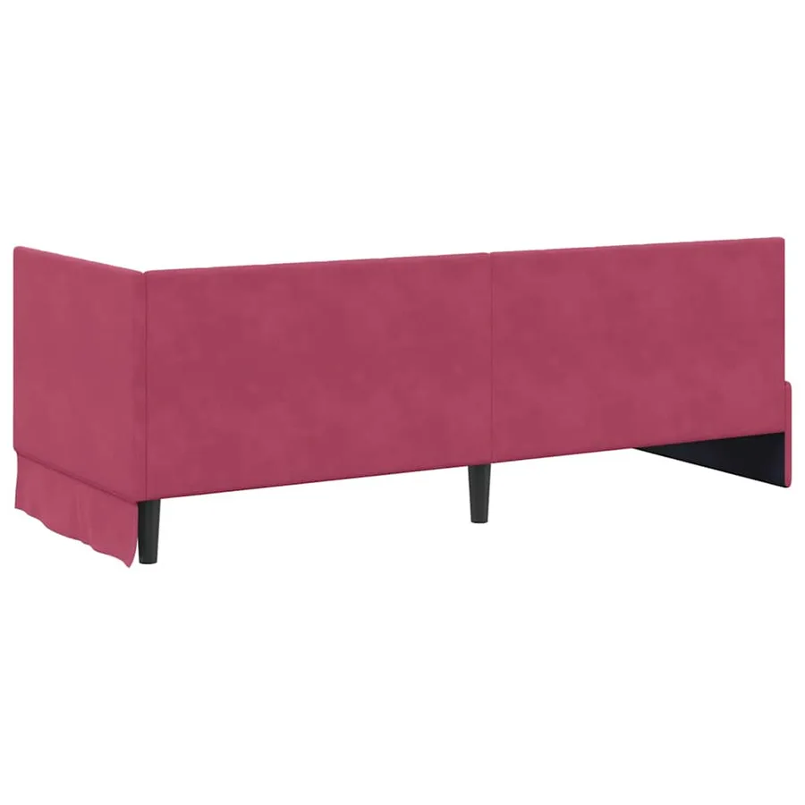 Cadre de lit d'angle Bordeaux 80 cm x 200 cm Velours - 7