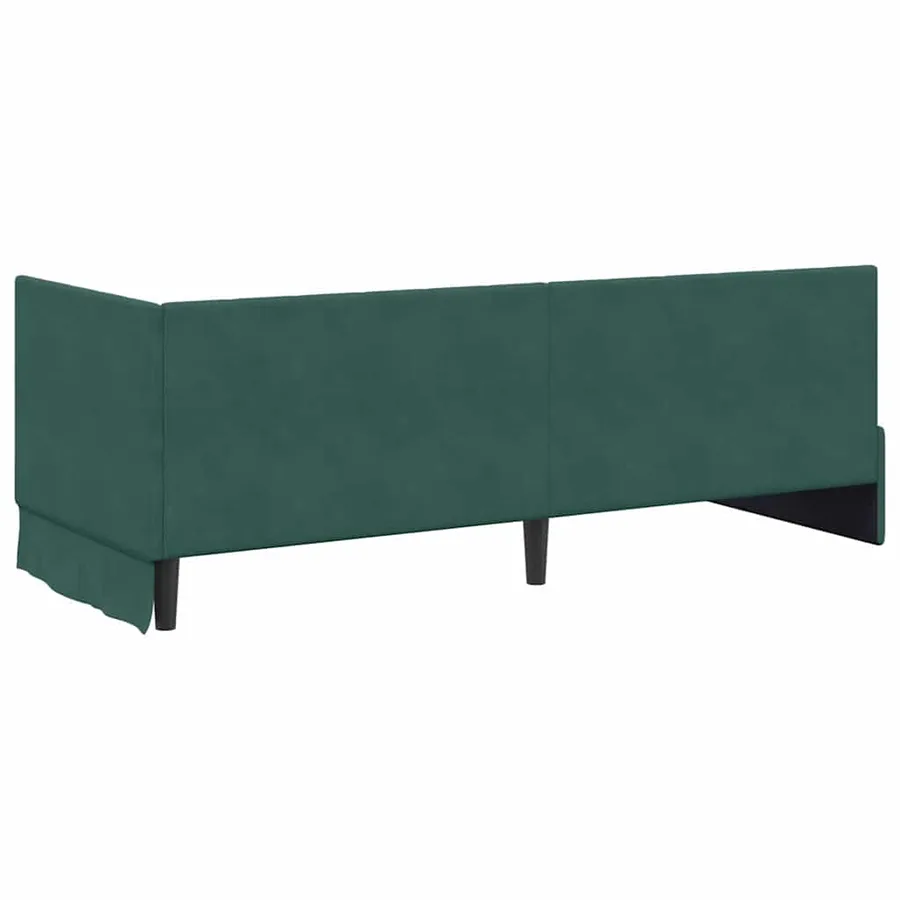 Cadre de lit d'angle avec matelas 2 pcs Vert Velours - 9