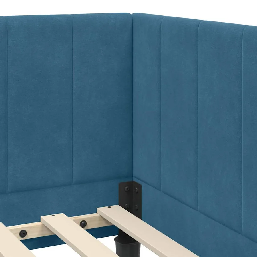 Cadre de lit d'angle avec matelas 2 pcs Bleu Velours - 8