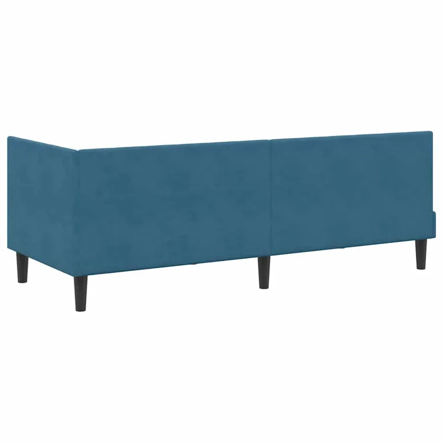 Cadre de lit d'angle avec matelas 2 pcs Bleu Velours - 9