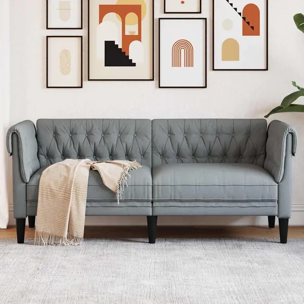Canapé Gris clair 182,5 x 74,5 x 74,5 cm Polyester