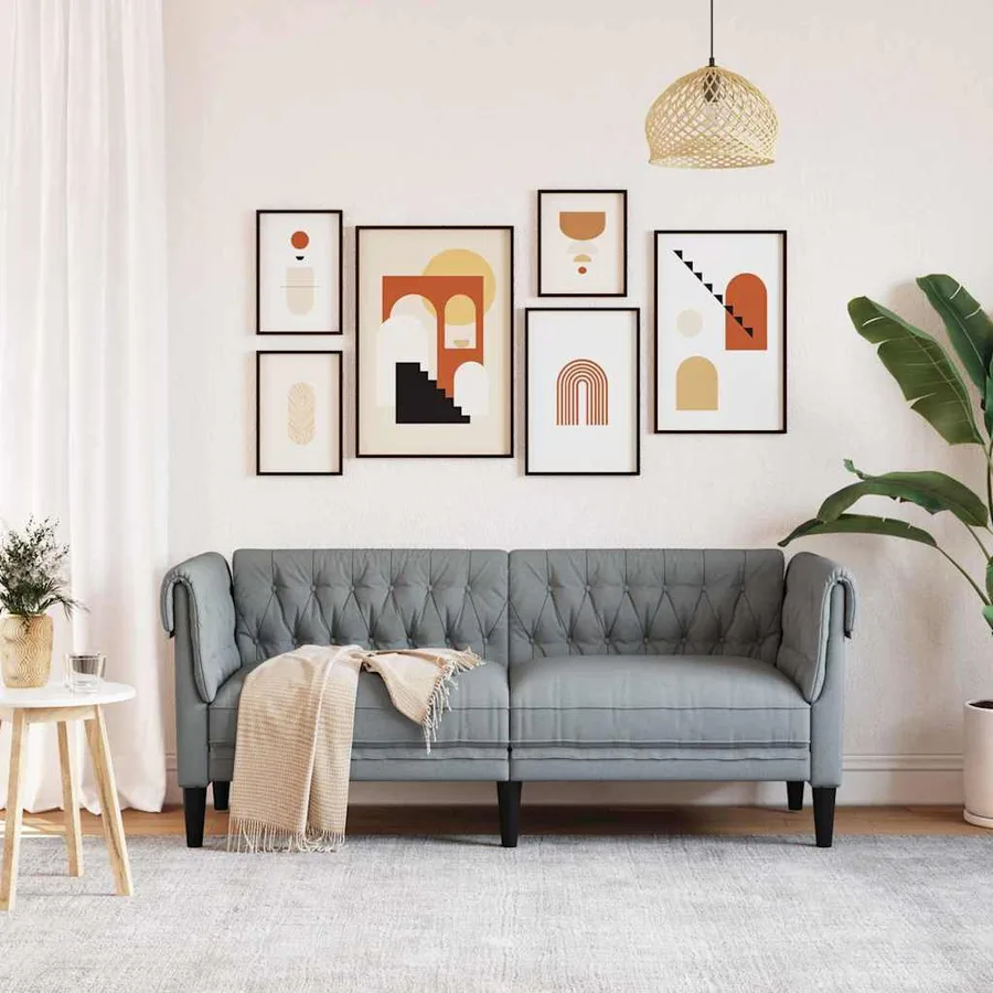 Canapé Gris clair 182,5 x 74,5 x 74,5 cm Polyester - 3