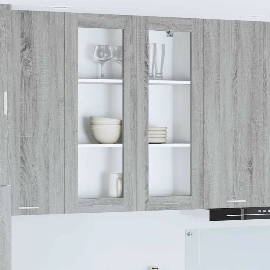 Armoire suspendue avec stockage Gris Sonoma 80 x 31 x 100 cm