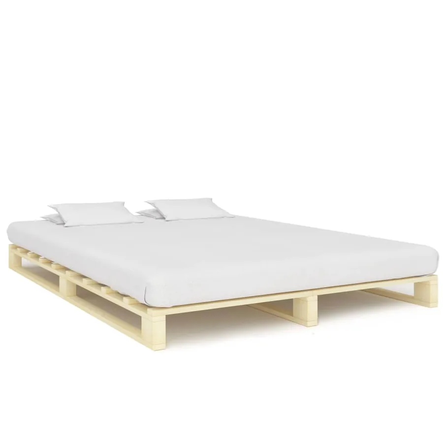 Cadre de lit de palette sans matelas 160x200 cm bois massif pin