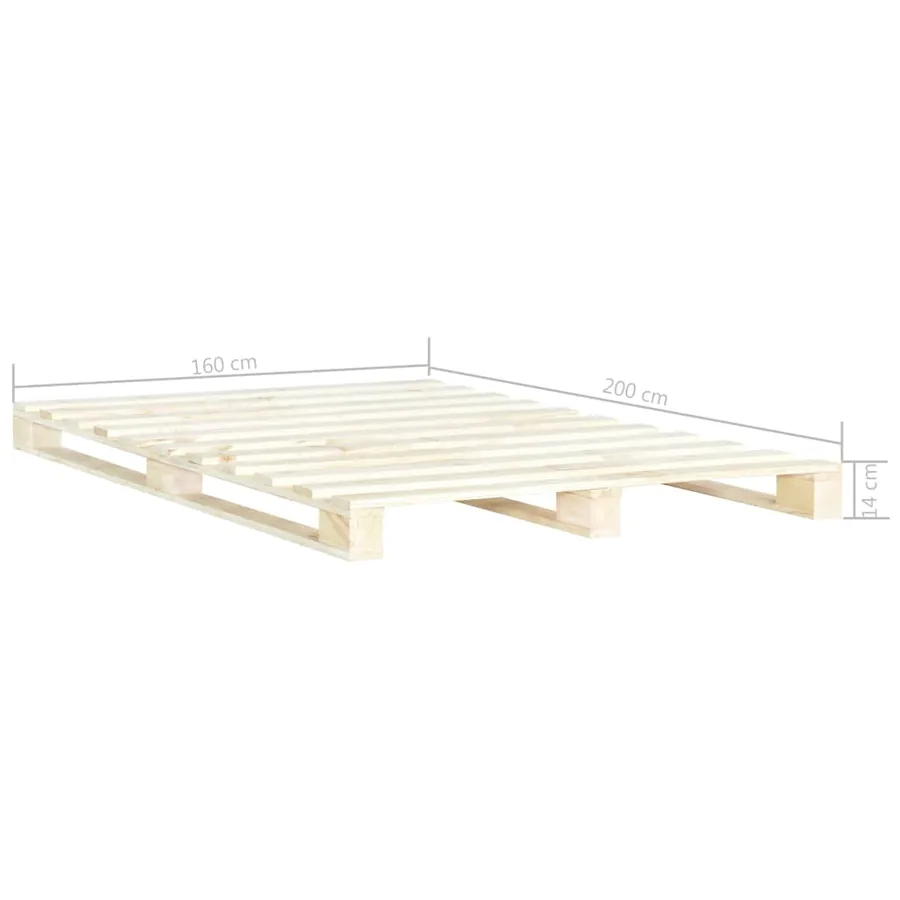 Cadre de lit de palette sans matelas 160x200 cm bois massif pin - 6