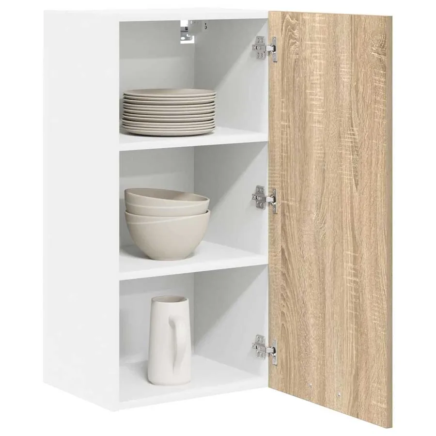 Armoire suspendue Chêne Sonoma et Blanc 40 x 31 x 80 cm - 3