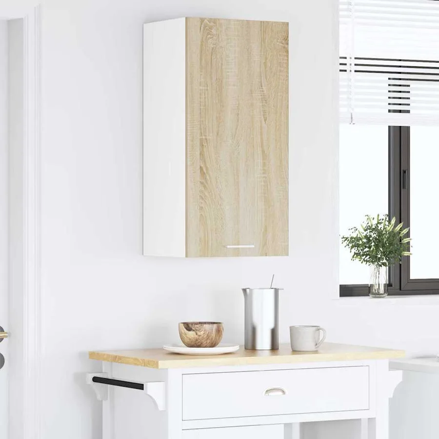 Armoire suspendue Chêne Sonoma et Blanc 40 x 31 x 80 cm - 4