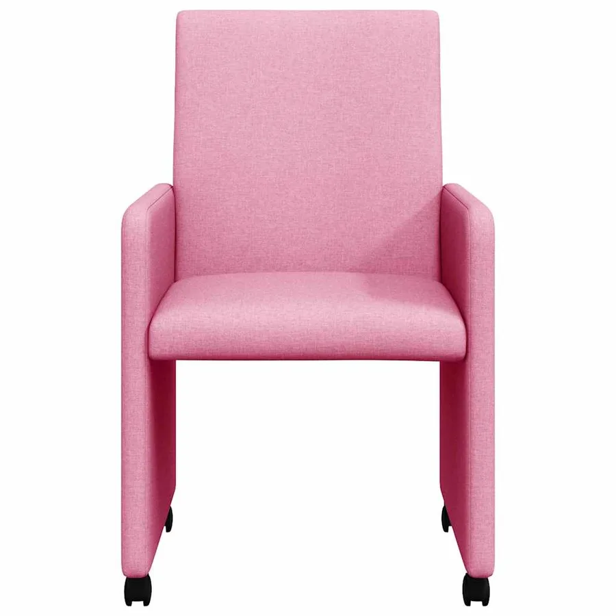Chaises de Salle à Manger avec Roues 2 pcs Rose 57 x 66 x 94 cm - 4