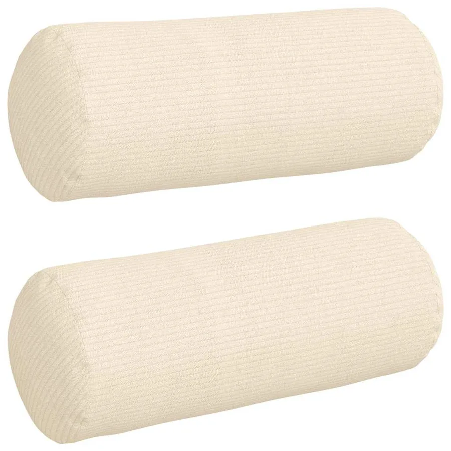 Coussins d'accent 2 pcs Crème Ø 15 x 40 cm - 2