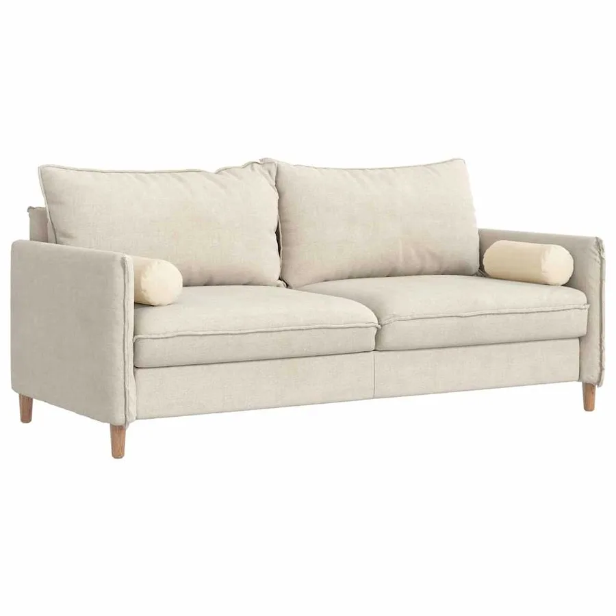 Coussins d'accent 2 pcs Crème Ø 15 x 40 cm - 3