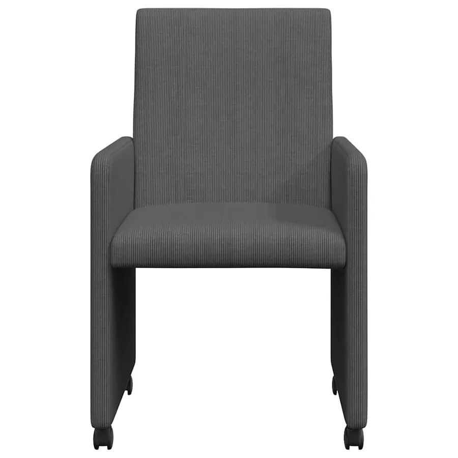Chaises de Salle à Manger avec Roues 2 pcs Gris foncé - 4