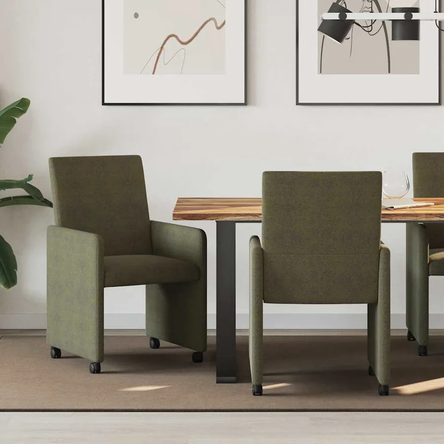 Chaises de Salle à Manger avec Roues 2 pcs Vert armée