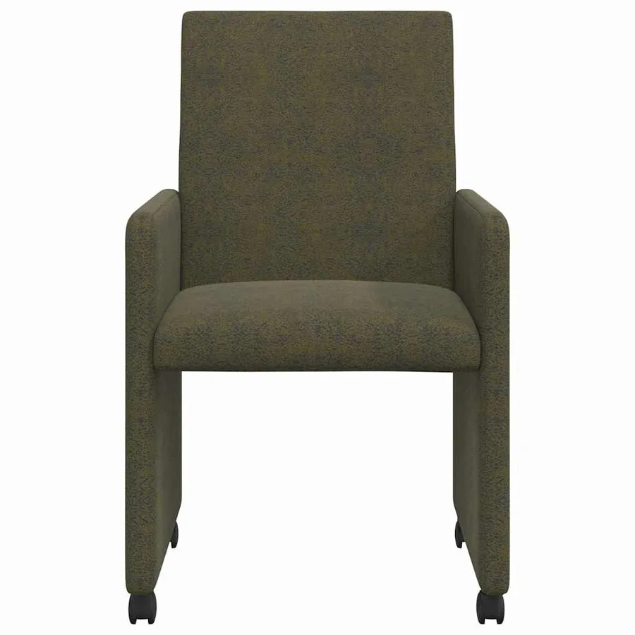 Chaises de Salle à Manger avec Roues 2 pcs Vert armée - 4